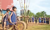 Đội cồng chiêng nhí cũng gây được ấn tượng tại Lễ hội khánh thành nhà rông ở làng Klâu Ngol, xã Ia Chim, thành phố Kon Tum.