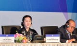 Chủ tịch Quốc hội Nguyễn Thị Kim Ngân tại cuộc họp báo sau bế mạc APPF-26. Ảnh: L.A