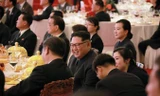 Nhà lãnh đạo Triều Tiên Kim Jong-un tại tiệc chiêu đãi với Chủ tịch Trung Quốc Tập Cận Bình tại Bắc Kinh hồi tháng 3. Ảnh: KCNA.