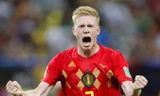Kevin De Bruyne ăn mừng bàn thắng nâng tỷ số lên 2-0 cho tuyển Bỉ.
