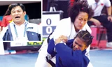 Võ sỹ Judo Văn Ngọc Tú (áo trắng ảnh lớn) tham dự Olympic mà không có HLV, chuyên gia chỉ đạo trong khi ông giám đốc Nguyễn Mạnh Hùng đi Olympic theo tuyển Judo (ảnh nhỏ). Ảnh: VSI