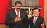 Chủ tịch nước Trương Tấn Sang và Tổng thống Venezuela Nicolás Maduro hội đàm sáng 31/8. Ảnh: Như Ý