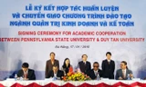 ĐH Duy Tân ký kết với ĐH Bang Pennsylvania để tiếp nhận và tham khảo các Chương trình Tiên tiến