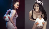 Cổ vũ tuyển Nga, Hương Thảo hóa thân thành nữ cầu thủ sexy