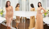 Minh Tú và Hoàng Thùy thử những mấu váy áo lộng lẫy của NTK Hoàng Hải.