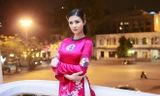 Hoa hậu Ngọc Hân duyên dáng với áo dài 
