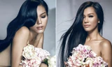 Phương Vy dùng hoa che ngực trần nóng bỏng