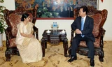 Thủ tướng Nguyễn Tấn Dũng đã tiếp bà Sushma Swaraj, Bộ trưởng Ngoại giao Ấn Độ.