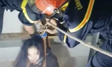 Cứu một phụ nữ kẹt trong giếng thang máy ở TP.HCM
