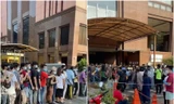 Cảnh hỗn loạn bên ngoài điểm tiêm chủng ở khách sạn Rumah Prihatin Grand Seasons (Kuala Lumpur). Ảnh chụp màn hình