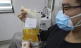 Huyết tương được hiến bởi bệnh nhân Covid-19 ở Trung Quốc. Ảnh: AP