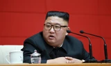 Chủ tịch Kim Jong-un trong cuộc họp ngày 13/8. Ảnh: Reuters