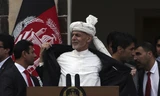 Tổng thống Ashraf Ghani phát biểu nhậm chức hôm qua, 9/3. Ảnh: Reuters
