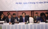 Thủ tướng Nguyễn Tấn Dũng trực tiếp ghi nhận những khuyến nghị của đối tác và nhà tài trợ tại Diễn đàn VDPF 2014. Ảnh: Lê Anh Dũng.