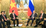 Chủ tịch nước Trần Đại Quang hội đàm với Tổng thống Vladimir Putin.
