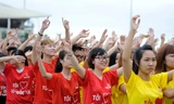 Đoàn viên thanh niên trong chương trình Điểm hẹn Tôi yêu Tổ quốc. Ảnh: Xuân Tùng.