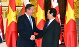 Thủ tướng Nguyễn Tấn Dũng và Thủ tướng Anh David Cameron hội đàm chiều 29/7 tại Hà Nội. Ảnh: Đoàn Bắc.