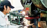 Công nhân làm việc trong nhà máy xích líp Đông Anh.