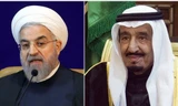 Tổng thống Iran Hassan Rouhani (trái) và Vua Salman của Ảrập Xêút. 