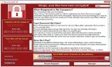 Thông báo của hacker trên máy tính bị nhiễm virus tống tiền WannaCry.