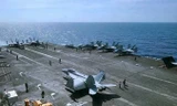 Tàu sân bay USS Theodore Roosevelt trên biển Đông hôm 10/4. Ảnh: AP.