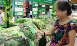 Rau an toàn của VinEco trong siêu thị.