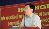 Bí thư Đinh La Thăng tại buổi tiếp xúc cử tri ngày 8/5. Ảnh: N.T.