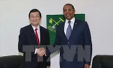 Chủ tịch nước Trương Tấn Sang gặp Chủ tịch Đảng CCM Tanzania Jakaya Mrisho Kikwete. (Ảnh: Nguyễn Khang/TTXVN)