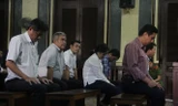Các bị cáo trong vụ án VN Pharma tại phiên tòa ngày 21/8. Ảnh: Tân Châu