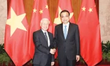 Tổng Bí thư Nguyễn Phú Trọng hội kiến Thủ tướng Trung Quốc Lý Khắc Cường. Ảnh: TTXVN.