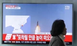 Triều Tiên thử tên lửa đạn đạo hôm Chủ nhật. Ảnh: YTN.