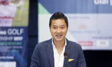 Đại sứ của giải, cựu danh thủ Nguyễn Hồng Sơn chia sẻ về vai trò của Quỹ hỗ trợ Tài năng trẻ Việt Nam và đam mê chơi golf của anh. Ảnh: Như Ý.