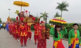 Lễ rước kiệu Ngọc Lộ trong Lễ hội khai ấn Đền Trần Xuân Ất Mùi. Ảnh: Thùy Dung.