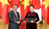 Chủ tịch Quốc hội Nguyễn Thị Kim Ngân và Chủ tịch Hạ viện Nhật Bản Oshima Tadamori. Ảnh: TTXVN.