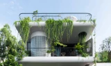Mẫu biệt thự thiết kế độc đáo giúp cản nắng gió 