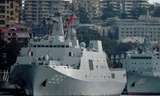 Tàu chiến Trung Quốc trong chuyến thăm Sydney bất ngờ vào tháng trước. Ảnh: Reuters