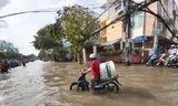 TP Cần Thơ chìm trong nước trong đợt triều cường vào tháng 9 vừa qua. ẢNH: HÒA HỘI 