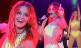 Rita Ora mặc trang phục như bikini lên sân khấu