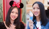 Hoa hậu Thế giới Trương Tử Lâm đón sinh nhật cùng con gái ở Disneyland