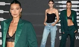 Bella Hadid nội y ren mỏng tang, chị gái Gigi Hadid mặc quần rách vị trí táo bạo