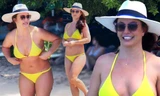 Britney Spears béo ú, xồ xề khi diện bikini màu chóe tung tăng ở Hawaii