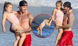 Cô bé Harper 6 tuổi vẫn được bố David Beckham bế bồng