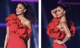 Giọng ca Mỹ Nicole Scherzinger bốc lửa với đầm đỏ ôm sát tôn đường cong