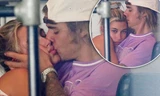Justin Bieber âu yếm hôn thê Hailey Baldwin trong quán cafe