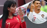 Đeo nhẫn nghi đính hôn, bạn gái Ronaldo nổi bật trên khán đài 