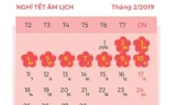 Lịch nghỉ Tết Âm lịch 2019 theo đề xuất của Bộ LĐ-TB&XH.