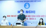 Anh Bùi Quang Huy, Bí thư thường trực T.Ư Đoàn, Chủ tịch T.Ư Hội SVVN phát biểu tại hội nghị. Ảnh: Dương Triều 