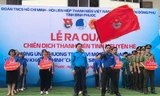 Bí thư Tỉnh Đoàn Trần Quốc Duy phất cờ phát động chiến dịch “Thanh niên tình nguyện” năm 2020.