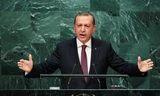 Tổng thống Thổ Nhĩ Kỳ Tayyip Erdogan phát biểu tại Đại Hội đồng Liên Hợp Quốc ở New York hôm 20/9. Ảnh: Reuters
