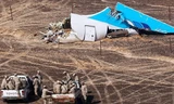 Hiện trường vụ tai nạn máy bay Nga trên bán đảo Sinai. Ảnh: AFP